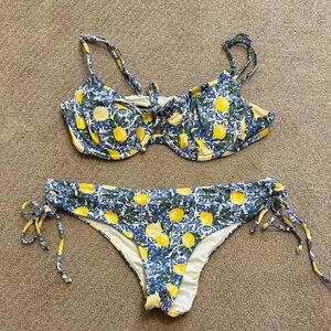 Lemon Print Bikini Set